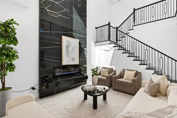 a living room with furniture