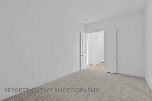 an aerial view of a swimming pool