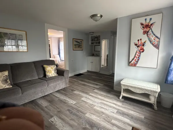 a living room with furniture and a couch