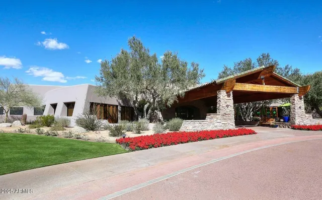 a view of a city with mountains in the background