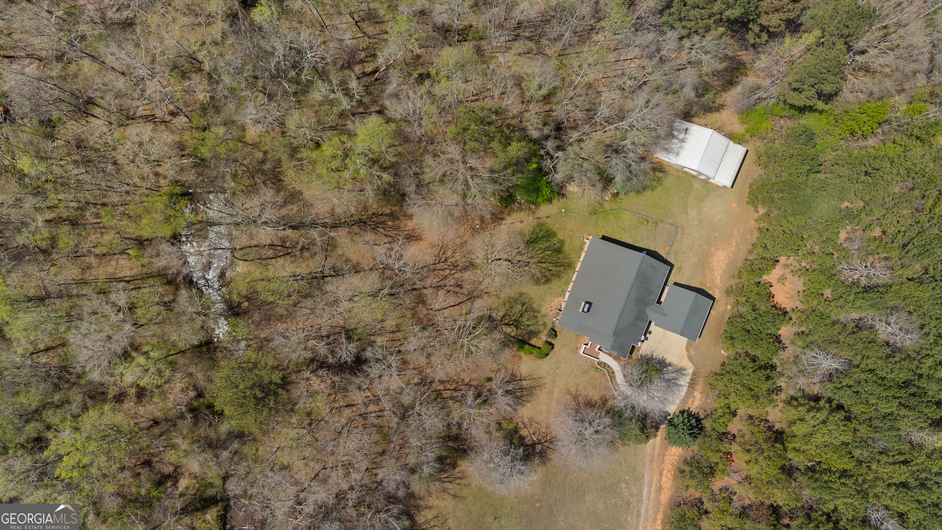 1229 Boggus Road Franklin, GA 30217 - Photo 65 of 68 an aerial view of residential house with outdoor space and parking space
