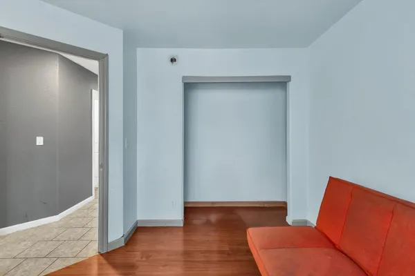 an empty room with a window