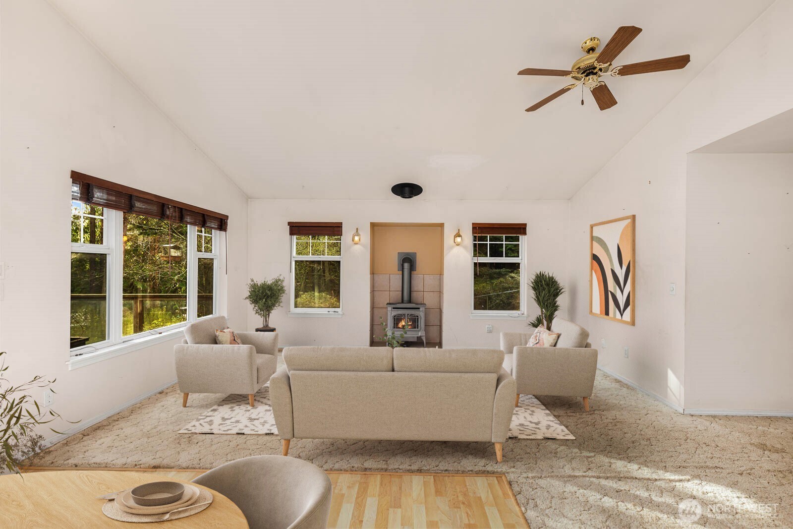 14638 Gibralter Road Anacortes, WA 98221 - Photo 6 of 25 a living room with furniture and a large window