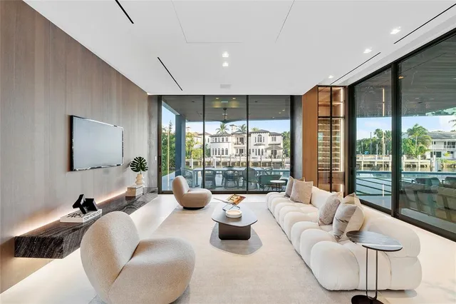 a view of a lake with a building in the background