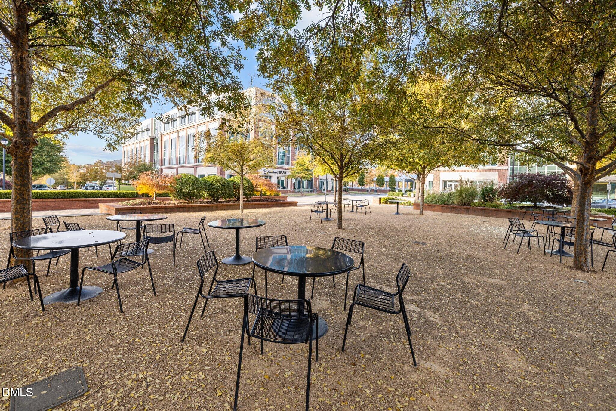 1319 Rodessa Run Raleigh, NC 27607 - Photo 59 of 64 a patio with table and chairs and potted plants