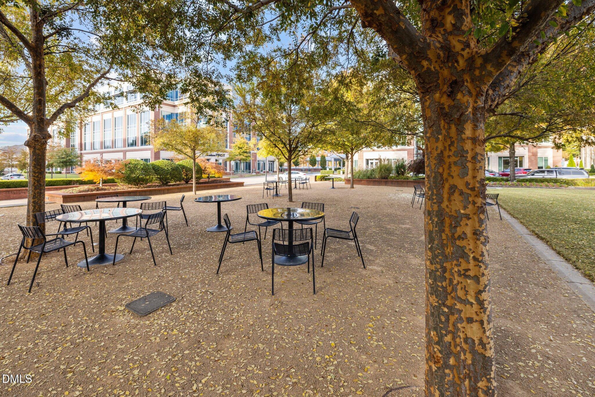 1319 Rodessa Run Raleigh, NC 27607 - Photo 60 of 64 a view of a swimming pool with a table and chairs