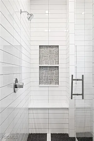 a bathroom with a window