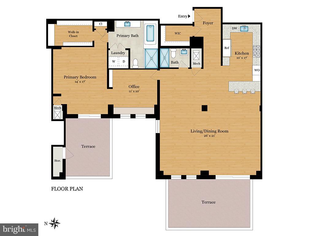 1045 31st Street Northwest, Unit 104 Washington, DC 20007 - Photo 41 of 43 Floorplan