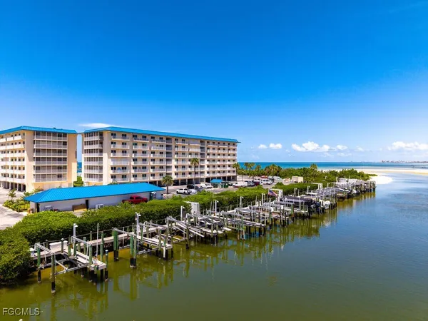 a view of a lake with a city