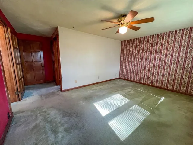 a view of a backyard with pathway