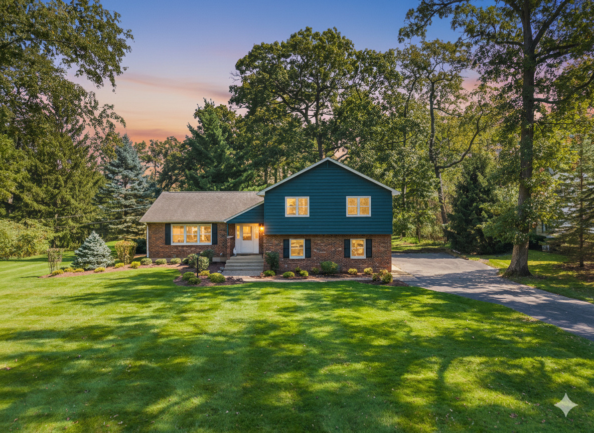 a house view with a outdoor space
