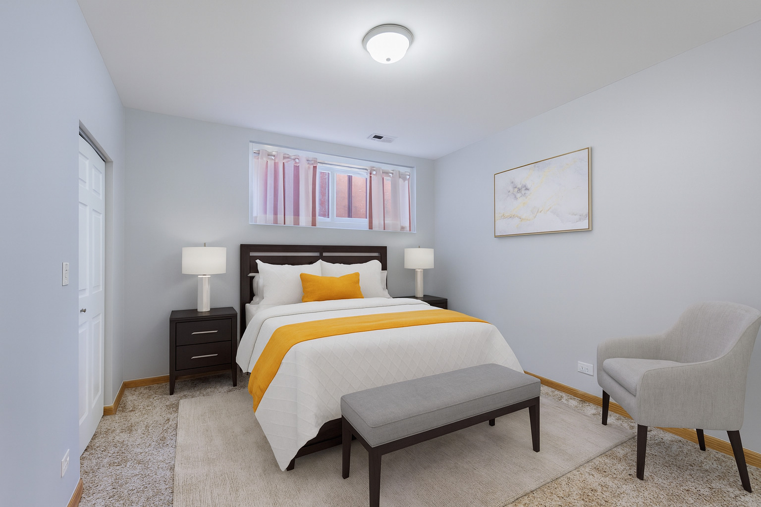 1920 North Springfield Avenue, Unit 1S Chicago, IL 60647 - Photo 30 of 36 a bedroom with a bed and chair