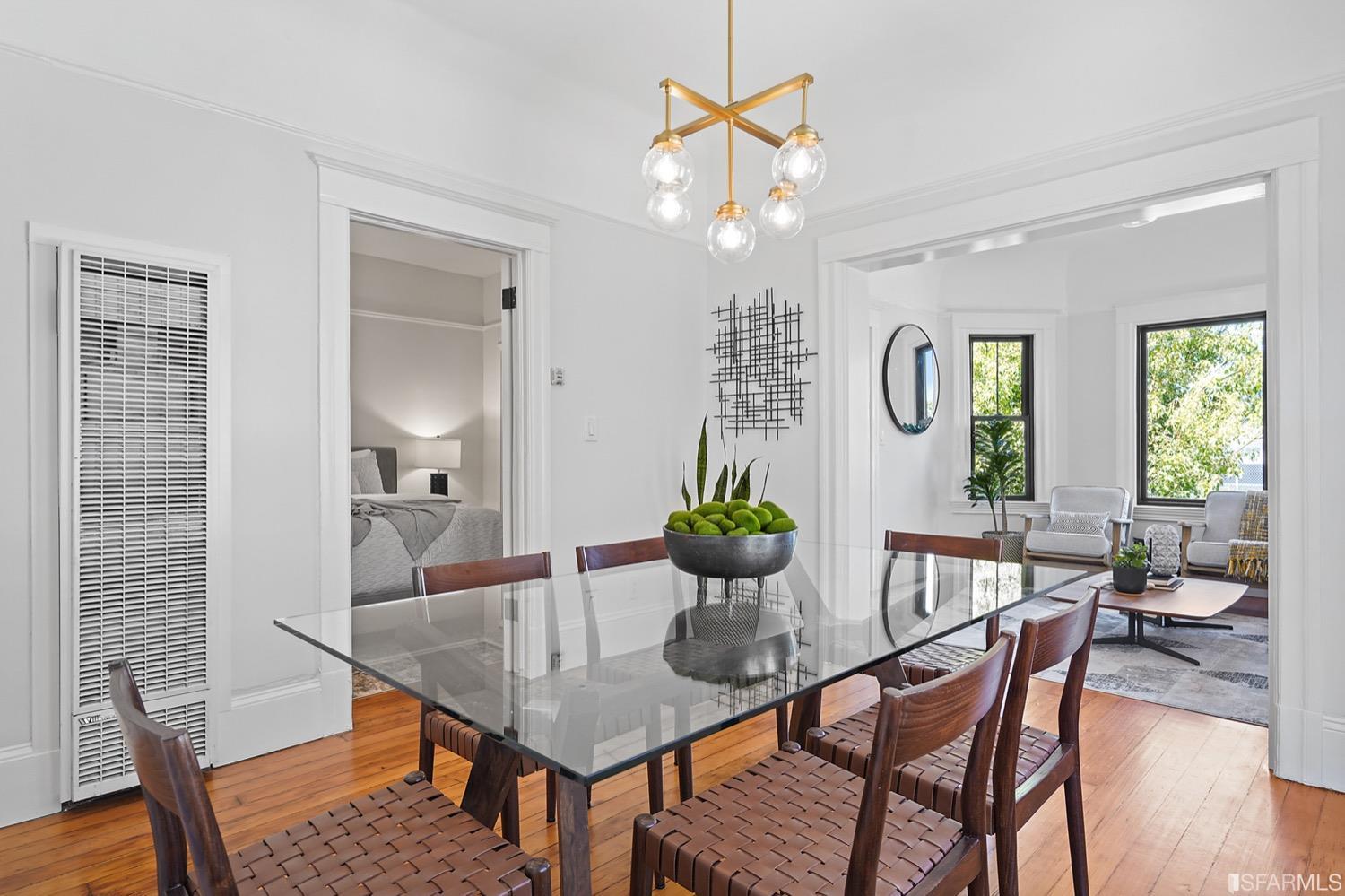 1015 26th Street Oakland, CA 94607 - Photo 9 of 33 a view of a dining room with furniture and wooden floor