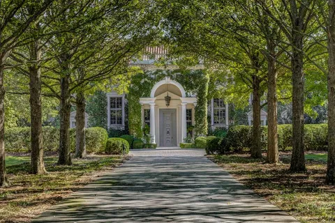 a view of a house with a garden