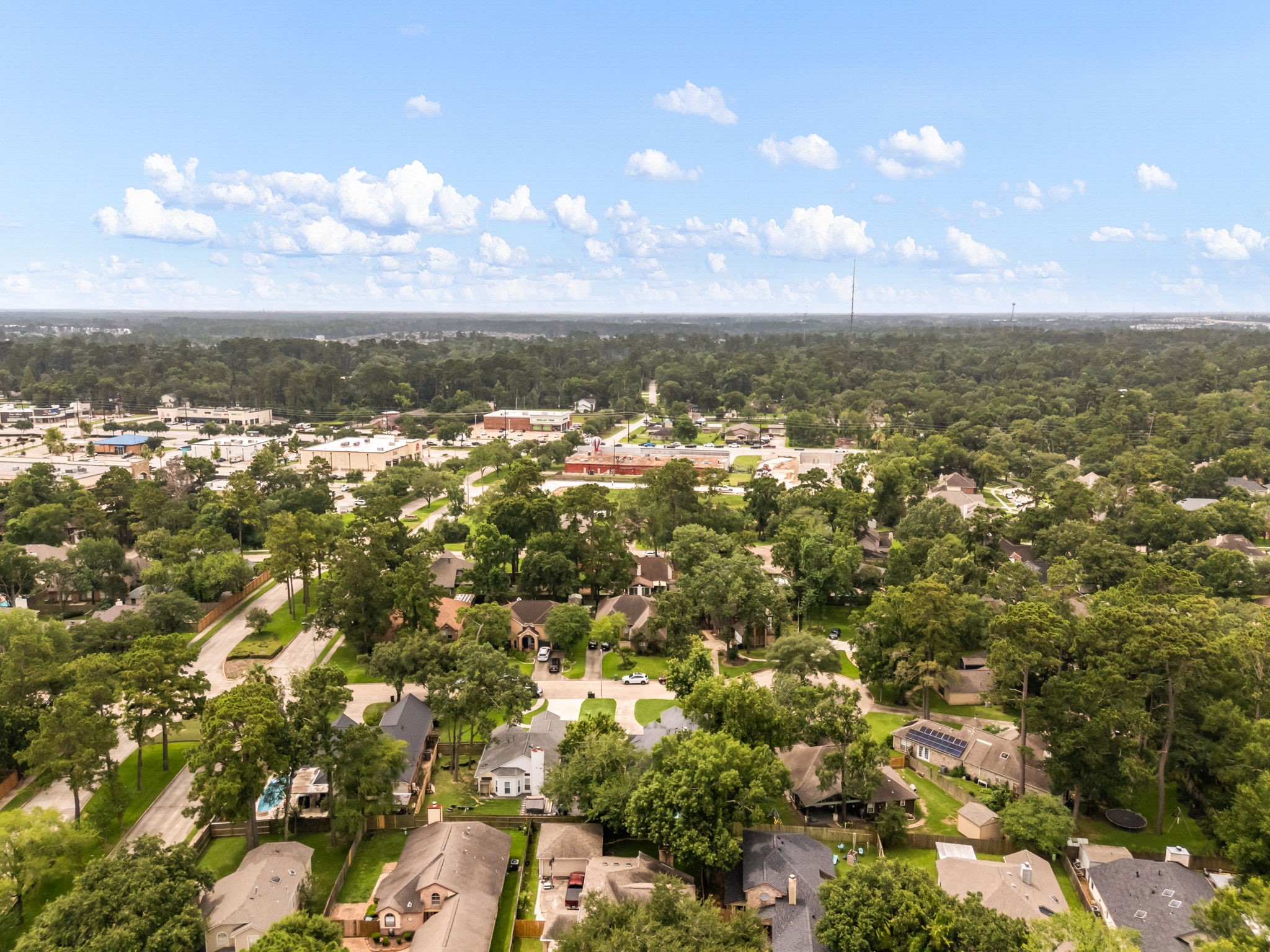 1915 Mercoal Drive Spring, TX 77386 - Photo 48 of 50 Panoramic drone view providing a broader perspective of the surrounding area.