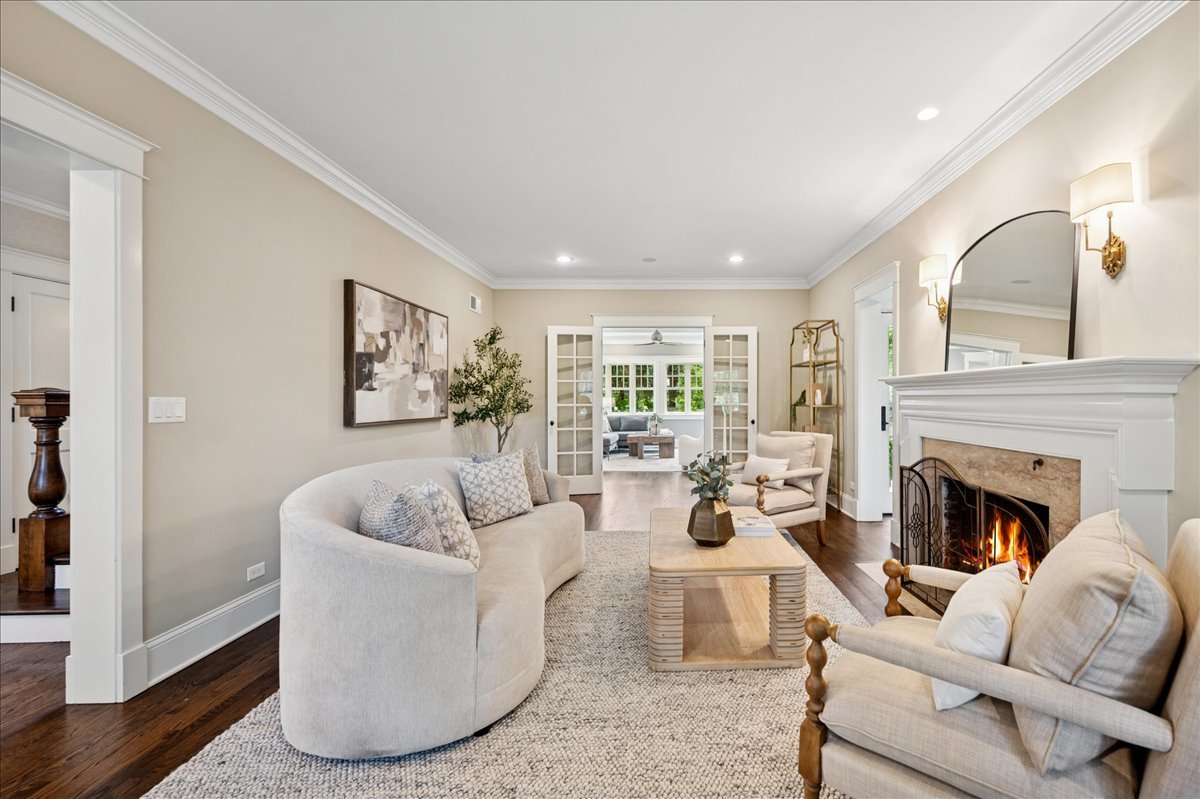 519 Cedar Street Winnetka, IL 60093 - Photo 5 of 36 a living room with furniture and a fireplace