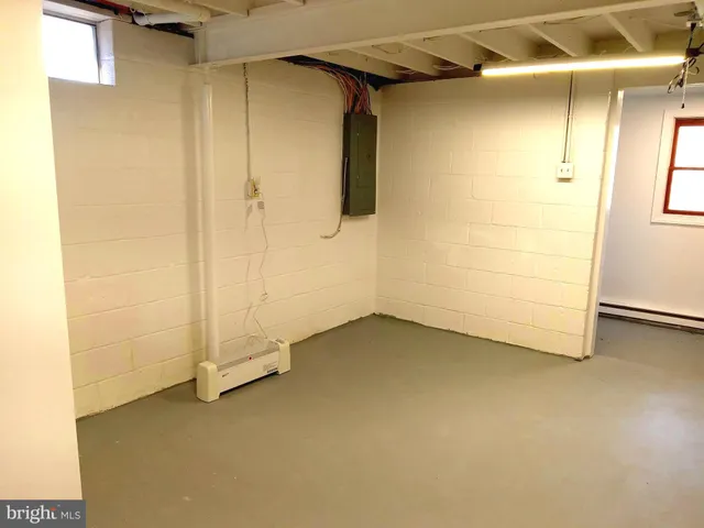 a bathroom with a window