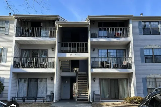 a view of an entrance of the building
