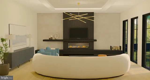 a living room with a couch and a flat screen tv