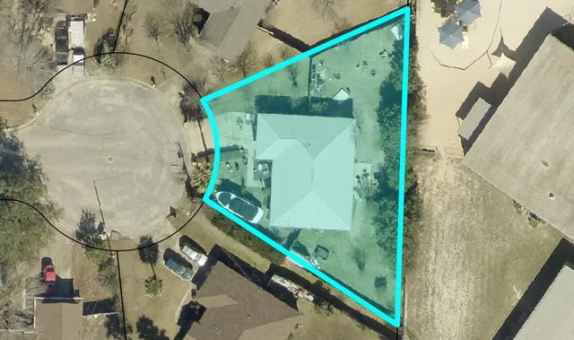 a bird view of a house