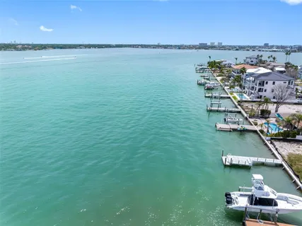a view of a city and an ocean view