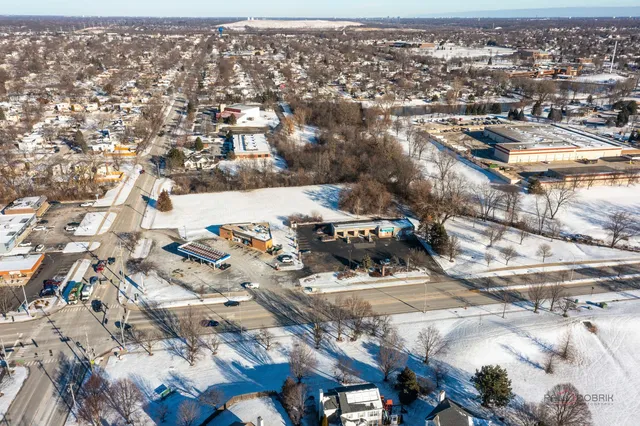 an aerial view of a city