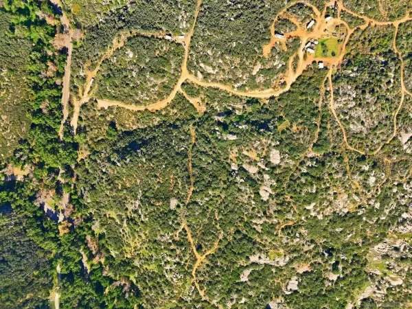 a view of a house with a mountain