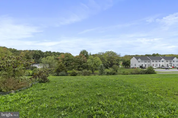 a view of a big yard with lots of green space and fog