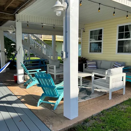 a view of outdoor seating space