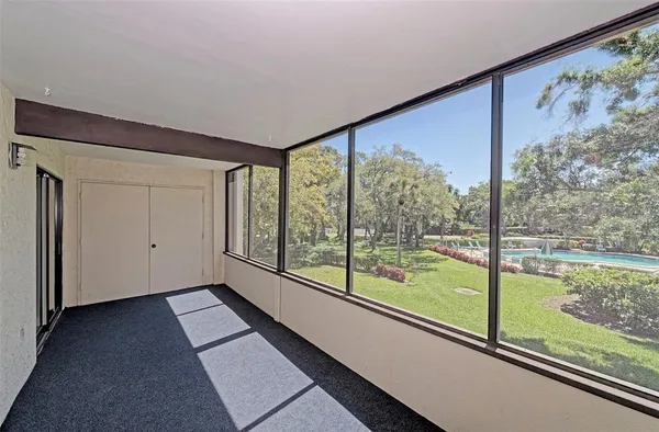 a view of a large window with an outdoor view