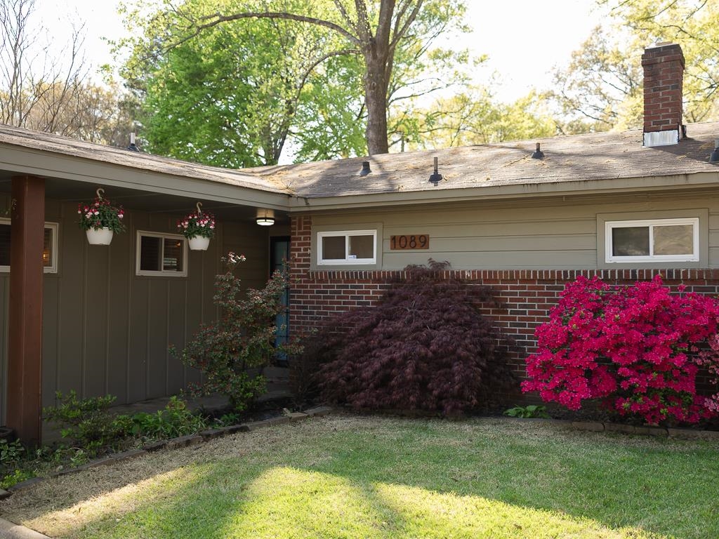 a backyard of a house with lots of green space