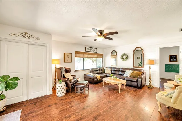 a living room with furniture