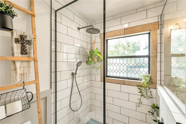 a bathroom with a shower