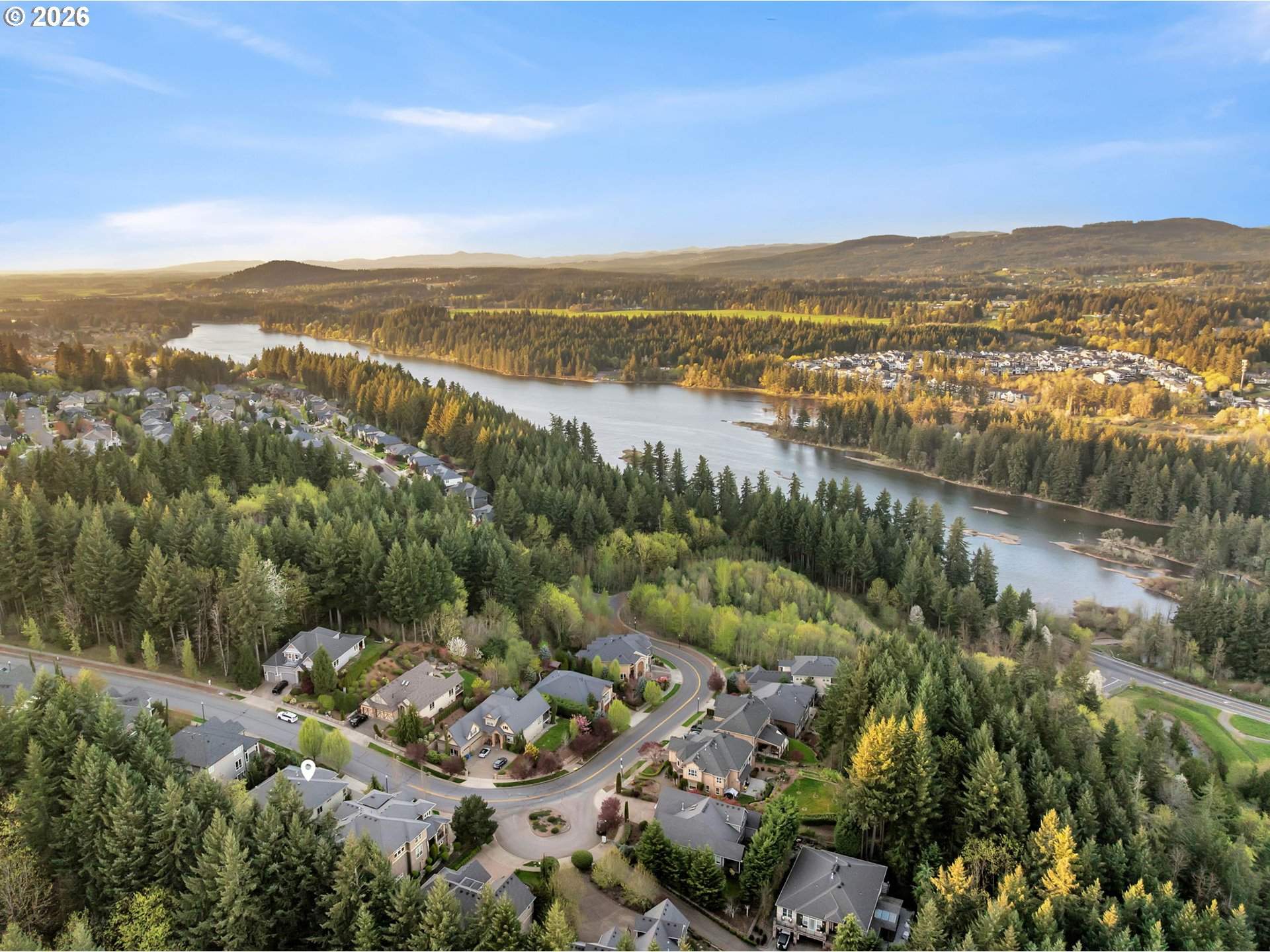 806 Northwest 35th Avenue Camas, WA 98607 - Photo 48 of 48 an aerial view of residential houses with outdoor space and lake view