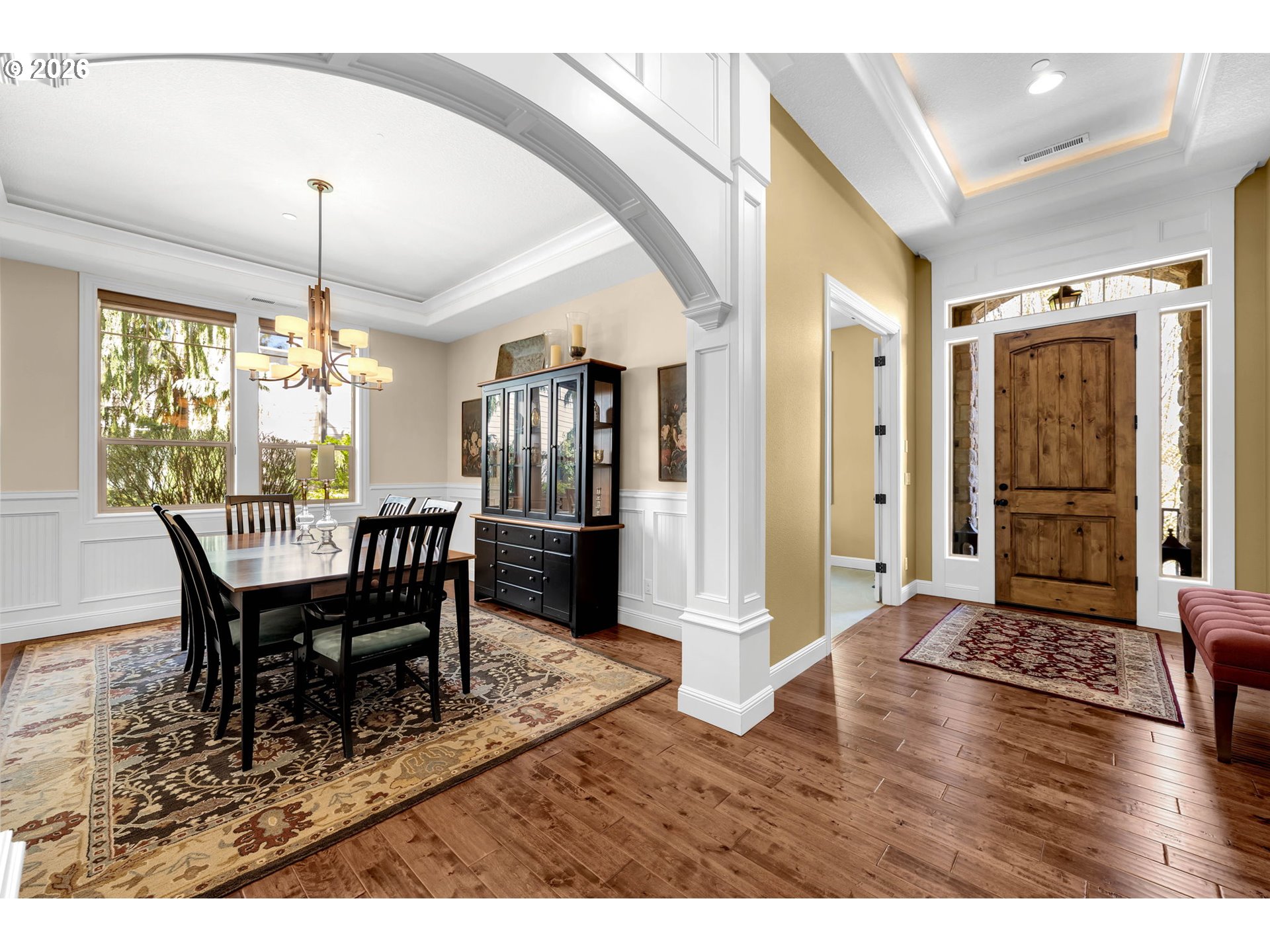 806 Northwest 35th Avenue Camas, WA 98607 - Photo 9 of 48 a dining room with furniture a chandelier and wooden floor
