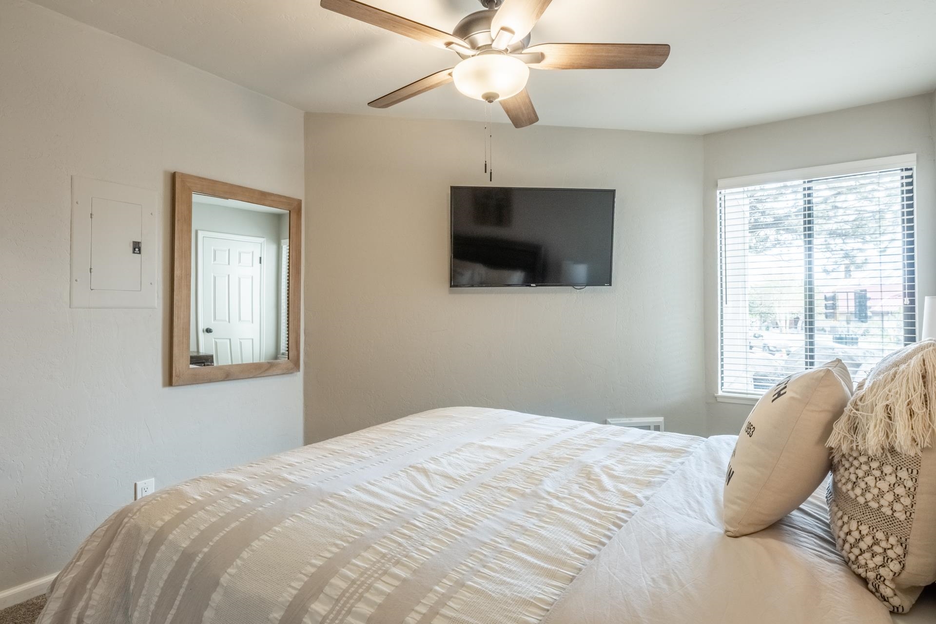 362 Old Mammoth Road, Unit 4 Mammoth Lakes, CA 93546 - Photo 19 of 50 Bedroom with electric panel and ceiling fan