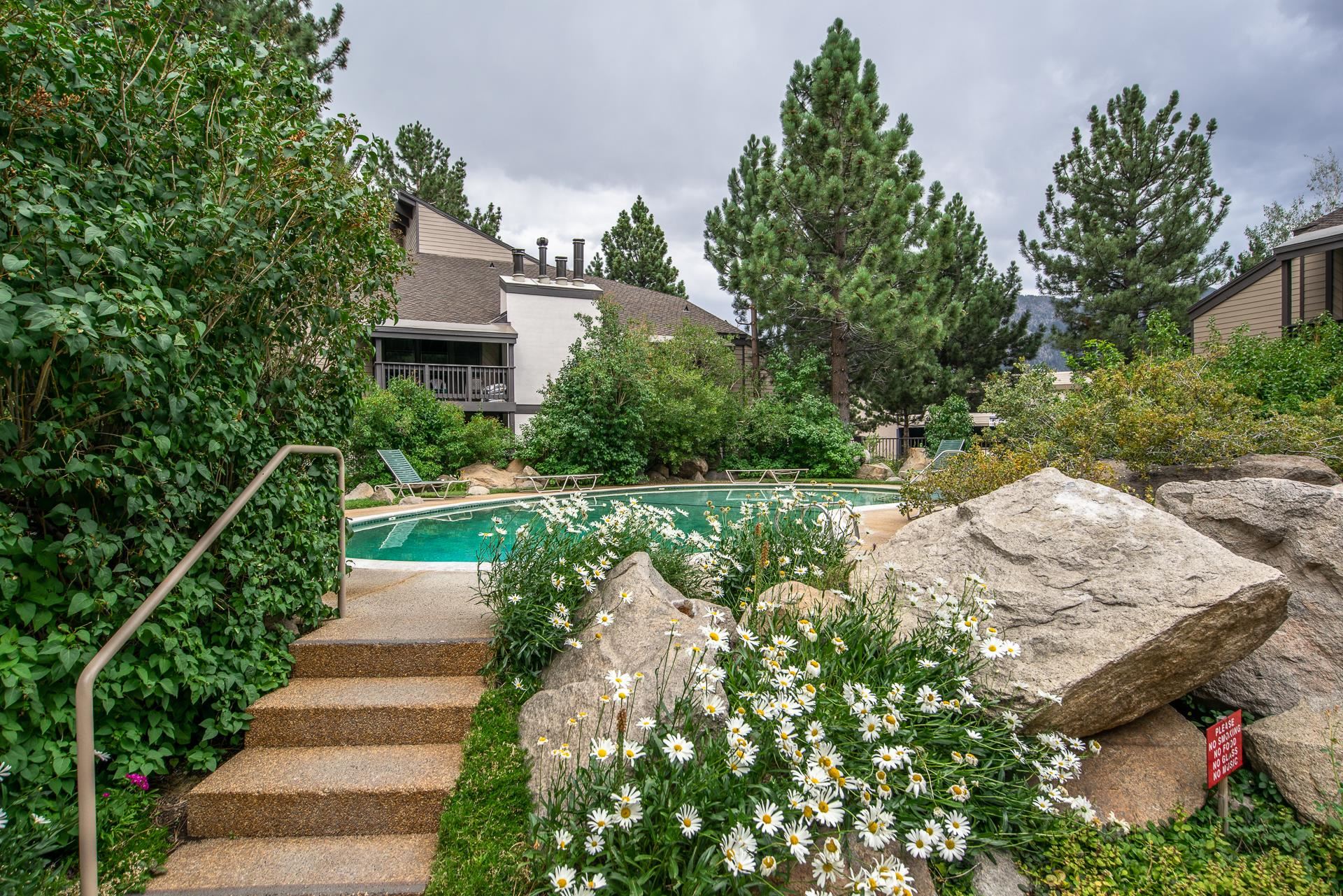362 Old Mammoth Road, Unit 4 Mammoth Lakes, CA 93546 - Photo 40 of 50 Outdoor pool featuring a patio area and a balcony