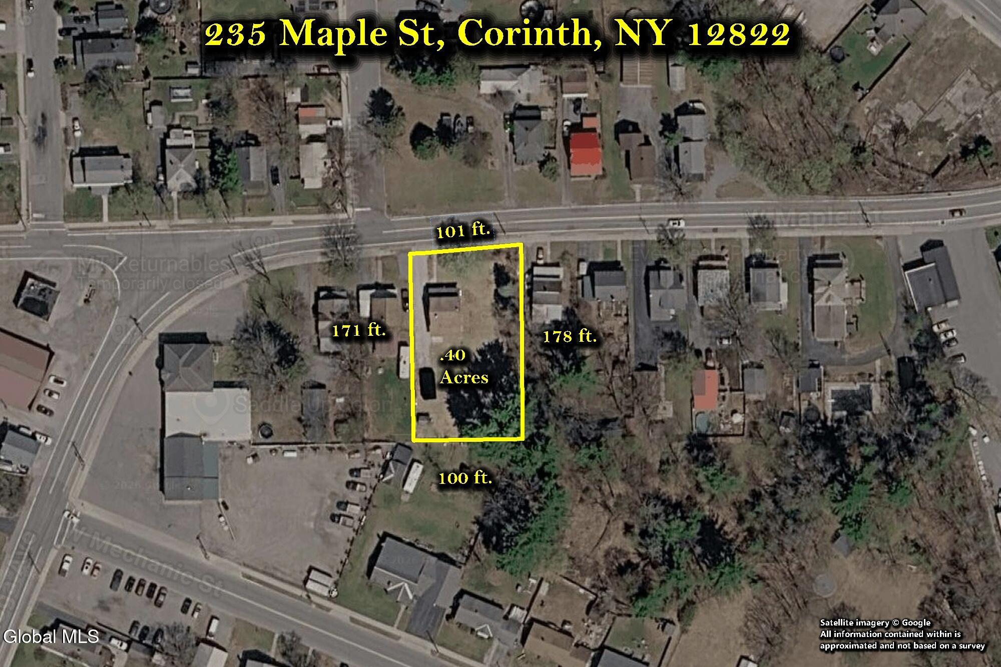235 Maple Street Corinth, NY 12822 - Photo 38 of 43 Property Line Overlay - Satellite