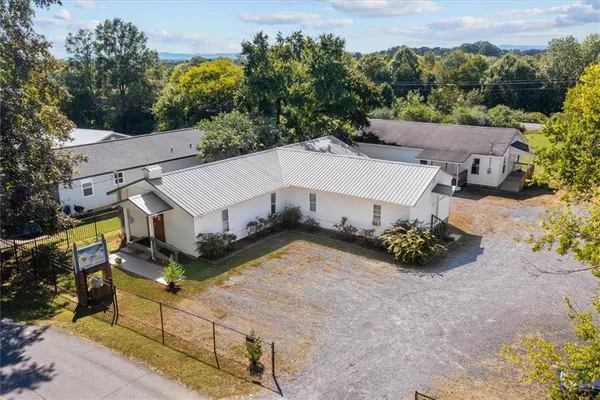 an aerial view of a house