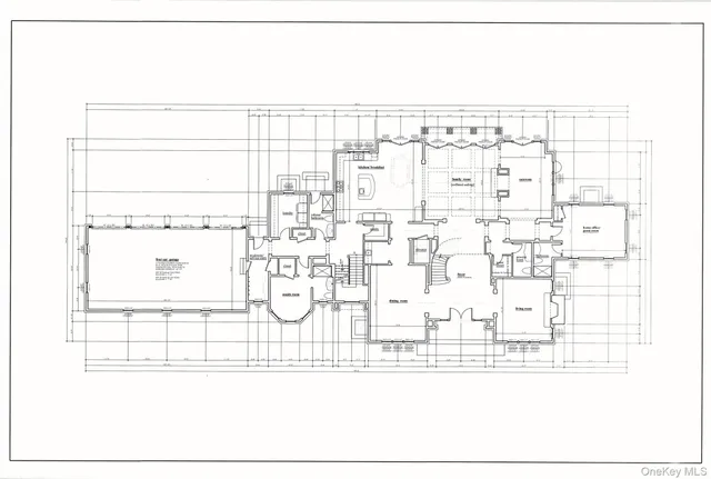 a view of a white house with large windows and a table