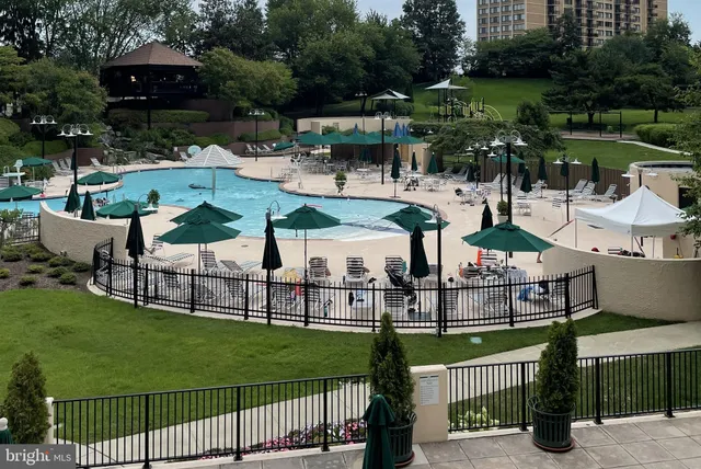 a view of a terrace with sitting area