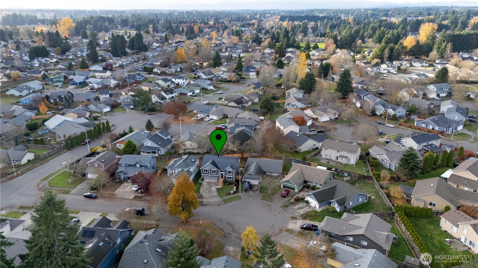 5607 Vincent Court Southeast Lacey, WA 98513 - Photo 38 of 40 an aerial view of a city with lots of residential buildings