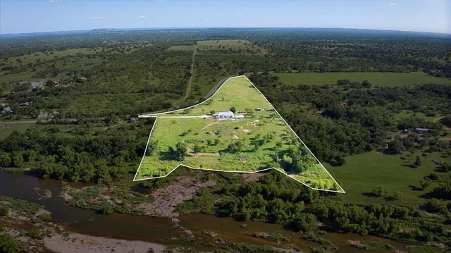 an aerial view of a residential houses