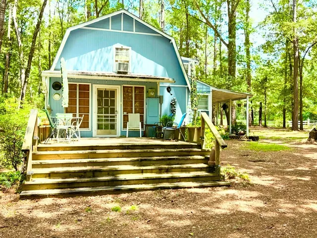 a view of a house with a large windows