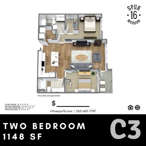 $2,095 | 6450 West Spur Road, Unit 105W, Mequon, WI 53092