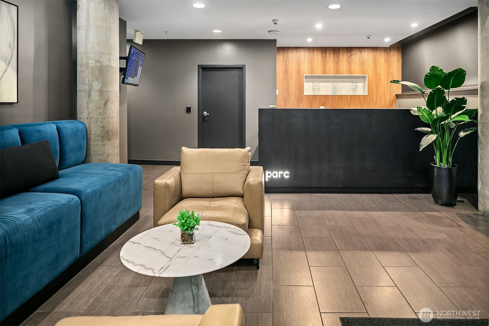 76 Cedar Street, Unit 405 Seattle, WA 98121 - Photo 17 of 32 a living room with furniture and a potted plant
