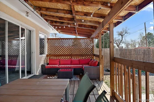 a outdoor space with a sitting space