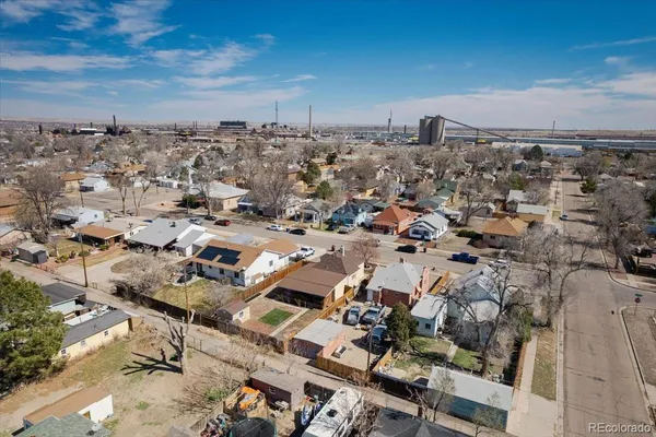 an aerial view of a city