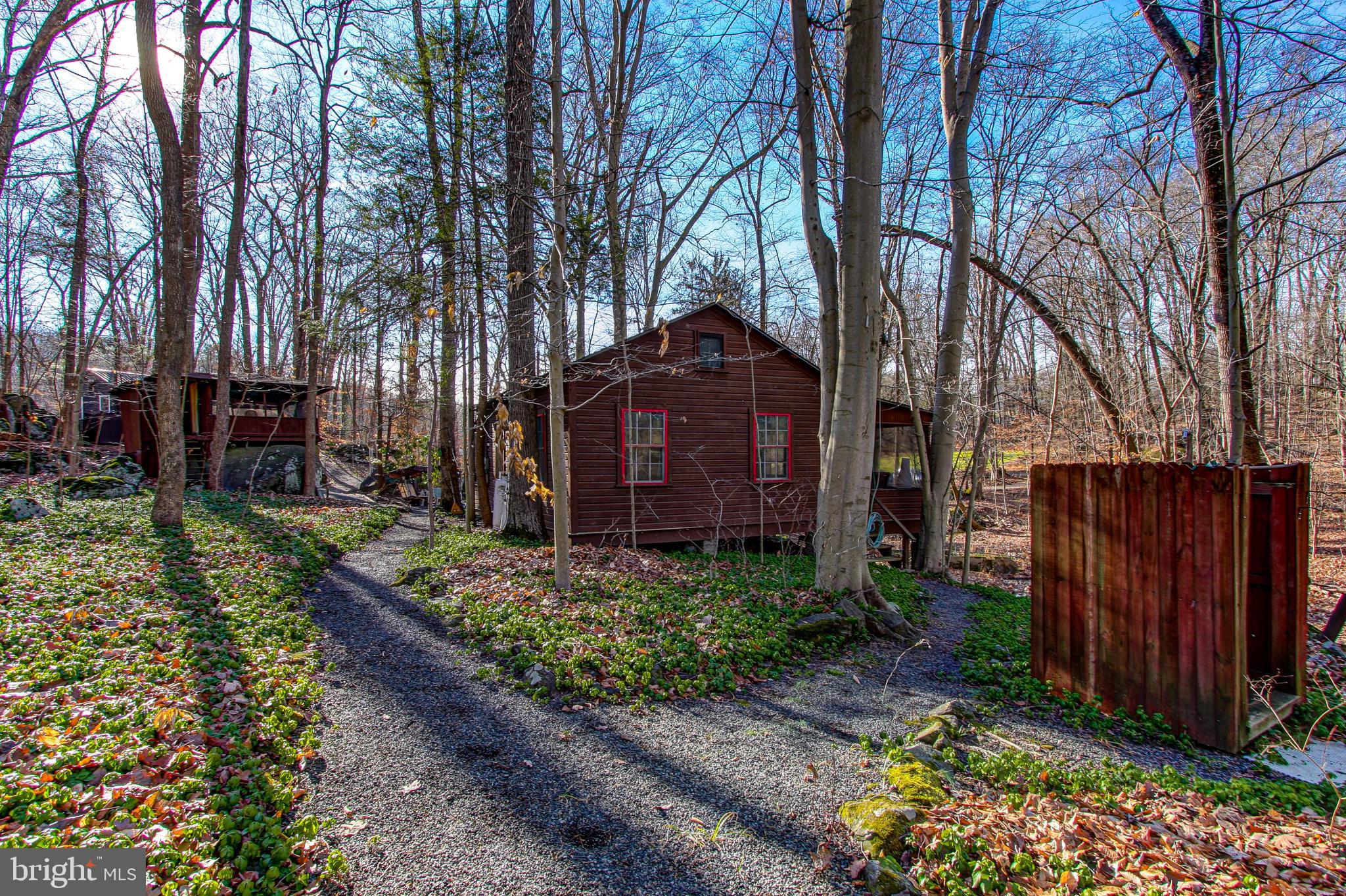 1115 Magazine Road Green Lane, PA 18054 - Photo 26 of 28 Rear view of the cabin and outside shower.