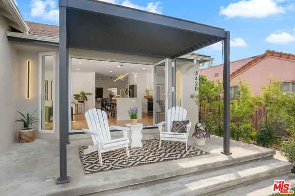 a view of an outdoor space with seating area